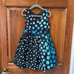 Toddler Girls Iris & Ivy Navy and Teal Sleeveless Party Dress